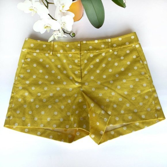 Ann Taylor Pants - Ann Taylor tropical yellow polka dot shorts 12